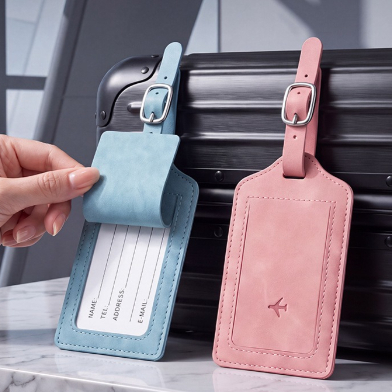 Travel Accessories Kit For Men - 1PC PU Leather Luggage Tag Women