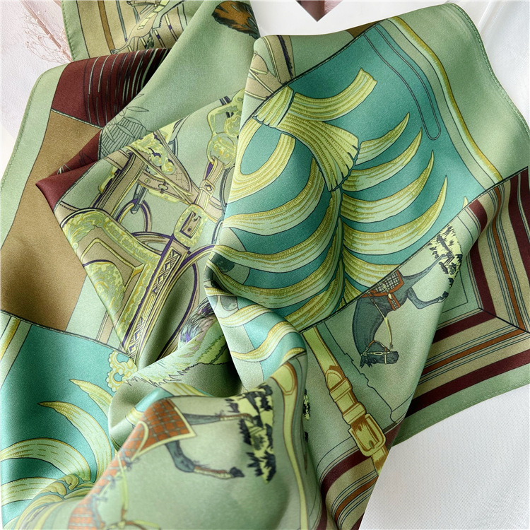 Travel Accessories Luxury - 65CM Green Silk Scarf Luxury Designers