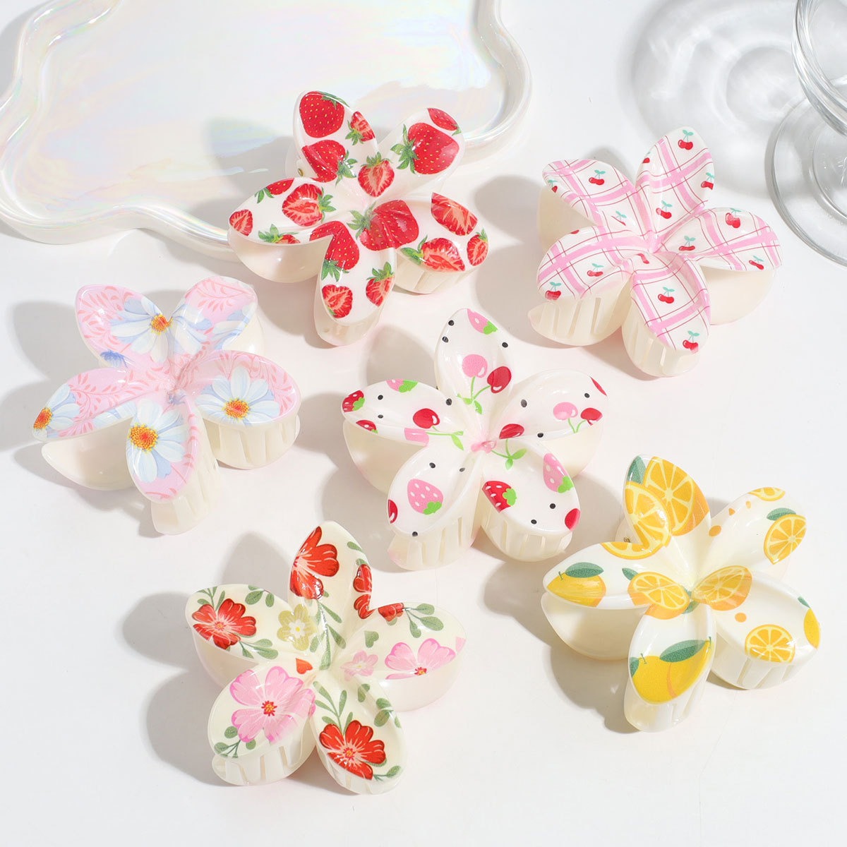 Travel Accessories Aesthetic - 3pcs Cute Fashion Colorful Fruit Flower