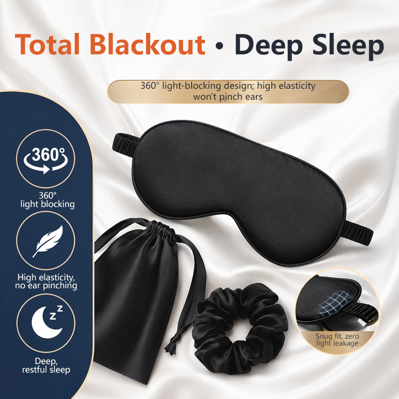 Silk Eye Mask 3Pcs Set Light B - огляд і ціна Travel Packing Accessories
