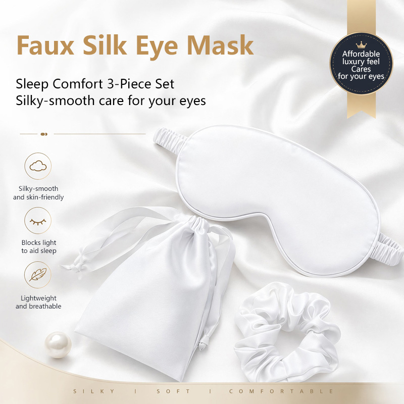 Silk Eye Mask 3Pcs Set Light B - огляд і ціна Travel Packing Accessories
